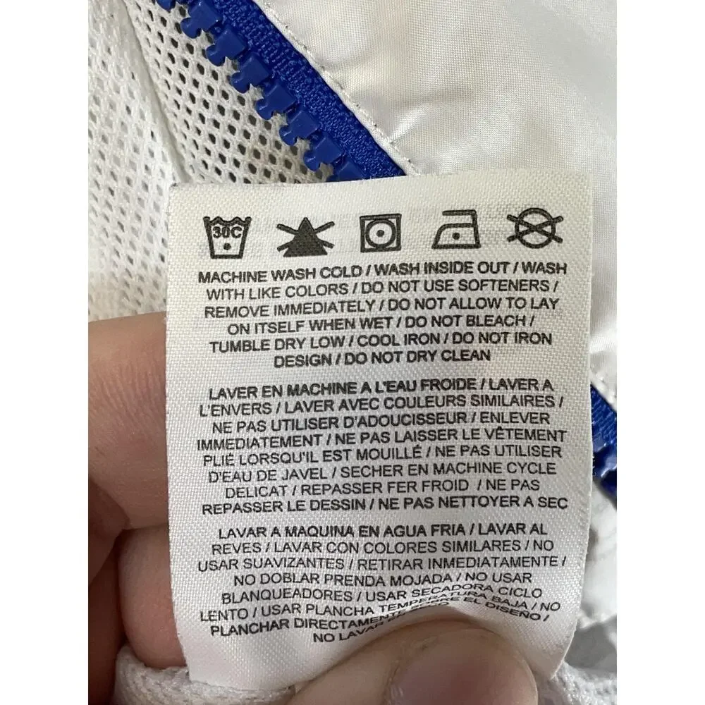 Nike Jacket Mens Small White Blue Windrunner Hooded Full‎ Zip Retro Running